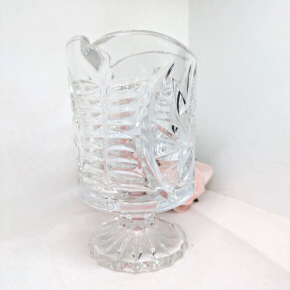 Vintage Crystal Creamer Footed Pinwheel Buzzstar Please Read Description - Picture 6 of 8